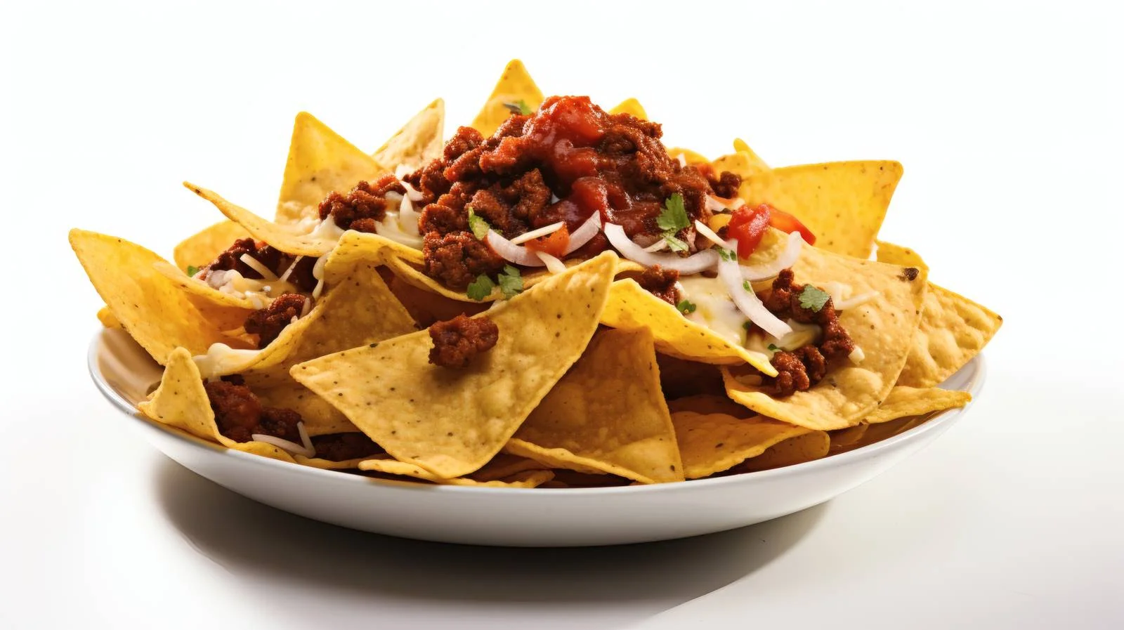 Savory Nachos and Beef on White Background — free download from Dotvec