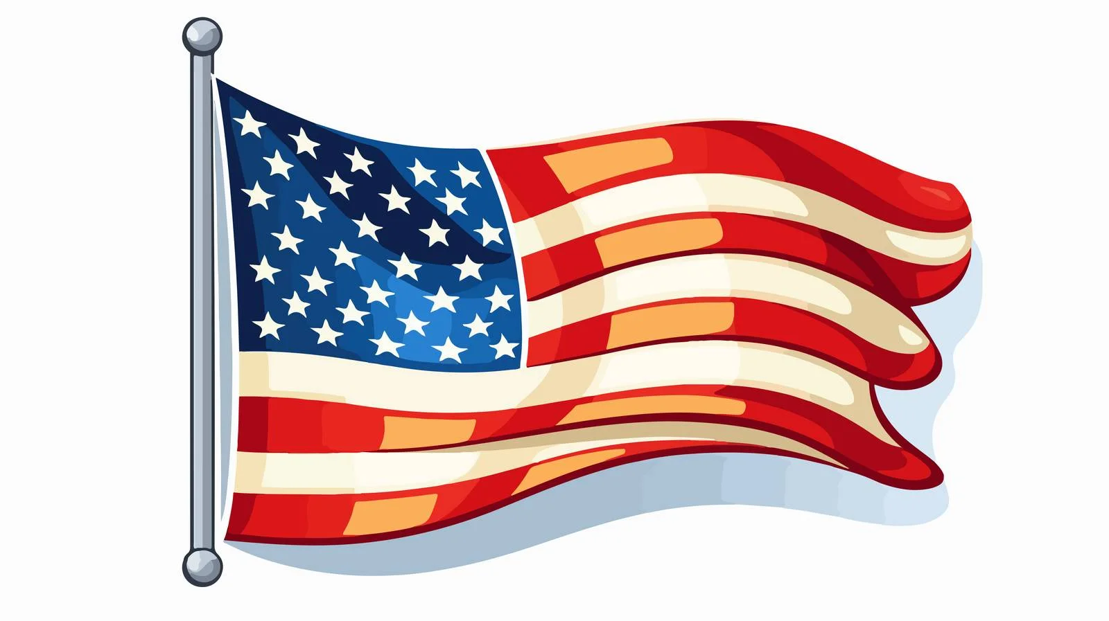 American Flag Cartoon Vector Illustration — free download from Dotvec