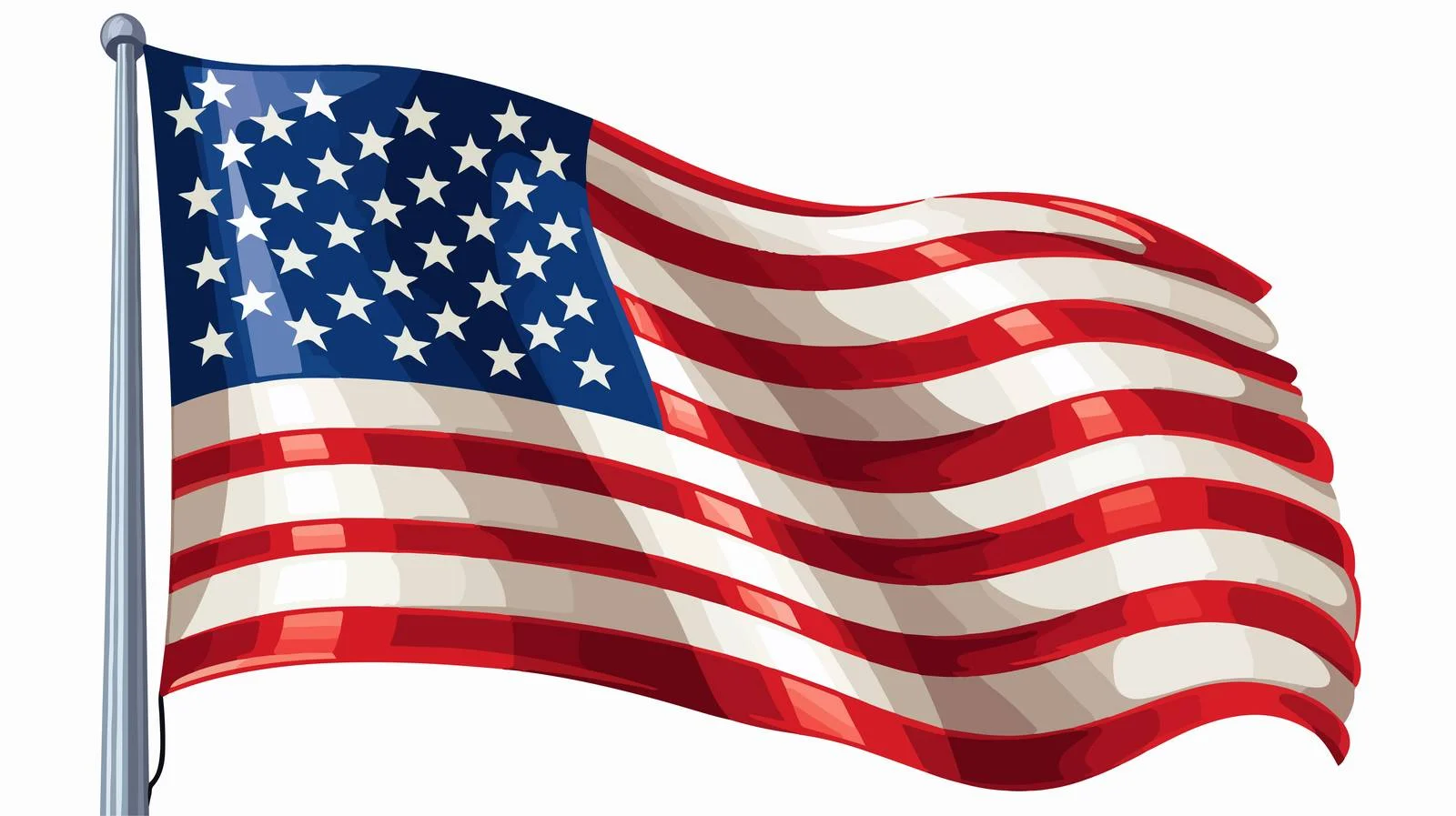 National American Flag Cartoon Illustration — free download from Dotvec