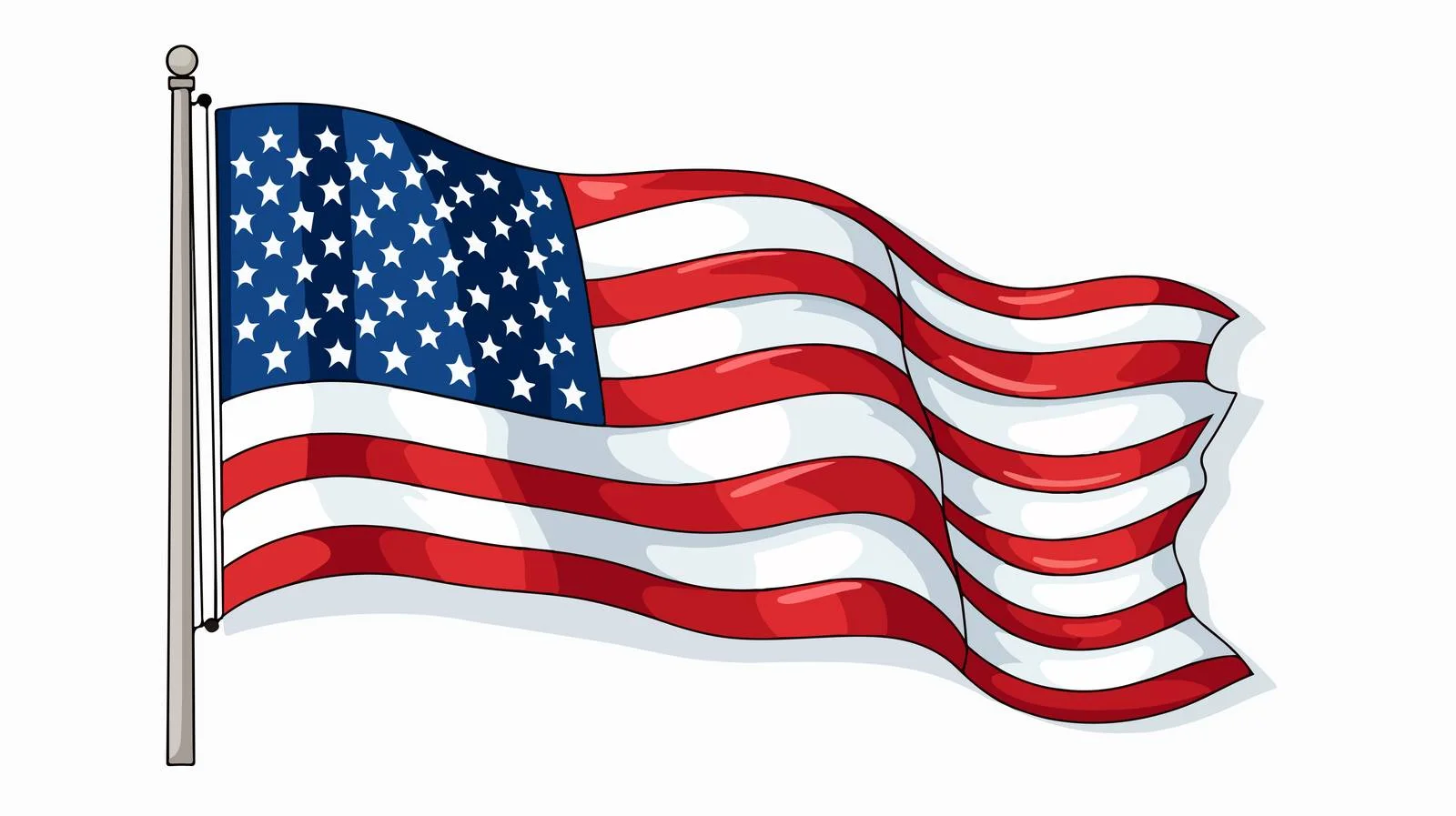 American Flag Cartoon Illustration — free download from Dotvec