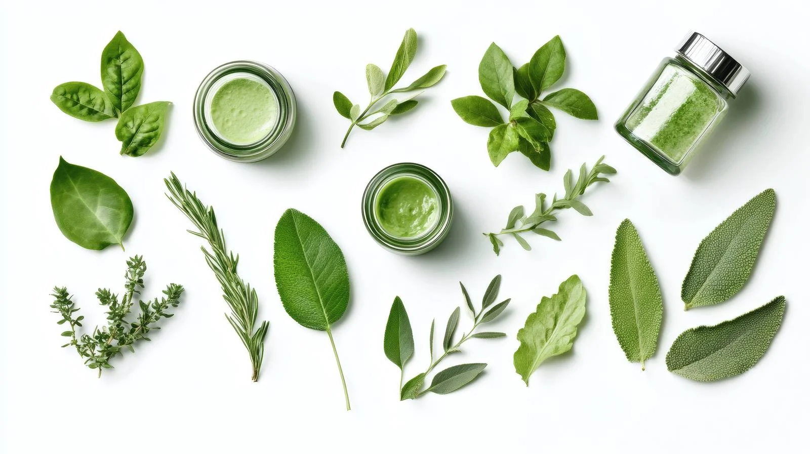 Organic Skincare with Leaf on White Background — free download from Dotvec