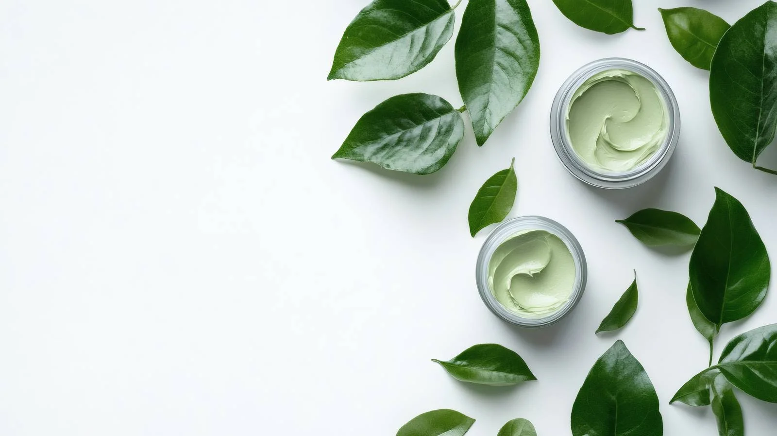 Organic Skin Care and Leaves on White — free download from Dotvec