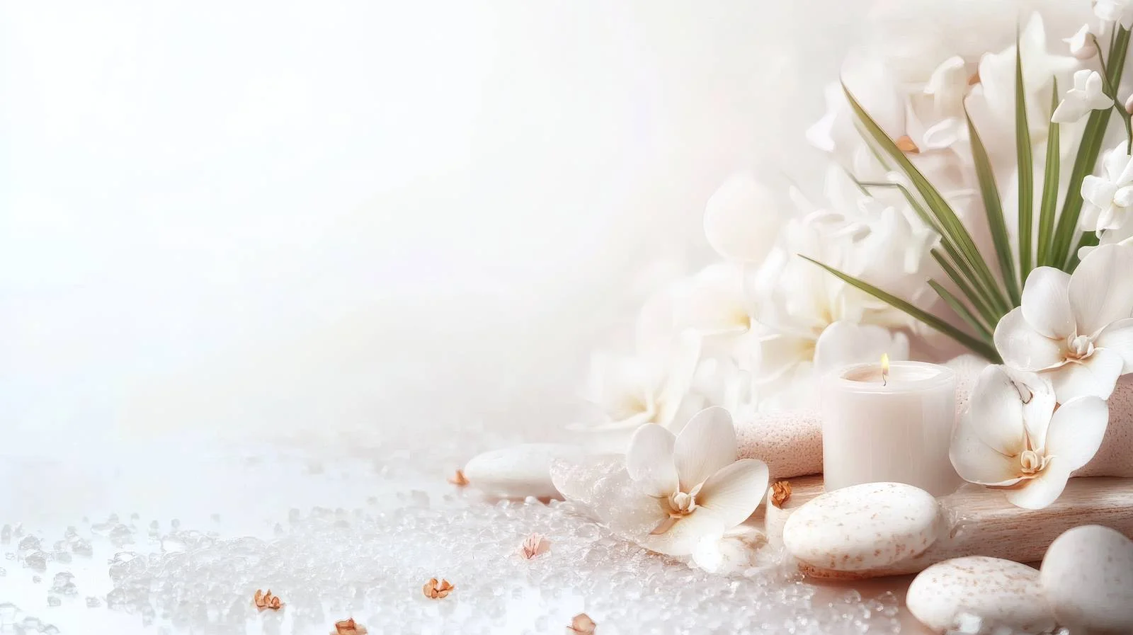 Tranquil Natural Spa White Background Setting — free download from Dotvec