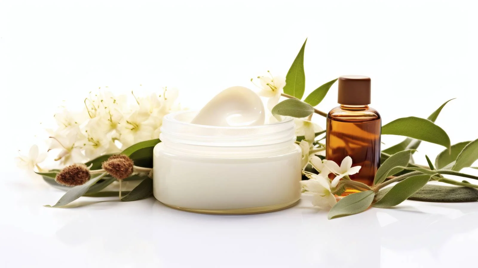 Organic Skin Care Essentials on White Background — free download from Dotvec