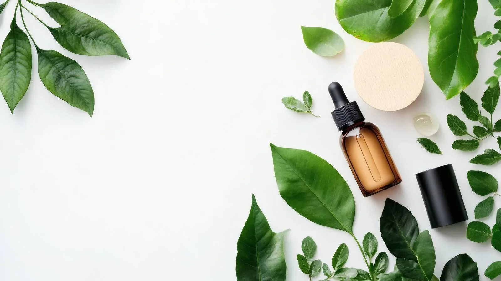 Organic Cosmetics and Fresh Green Foliage — free download from Dotvec