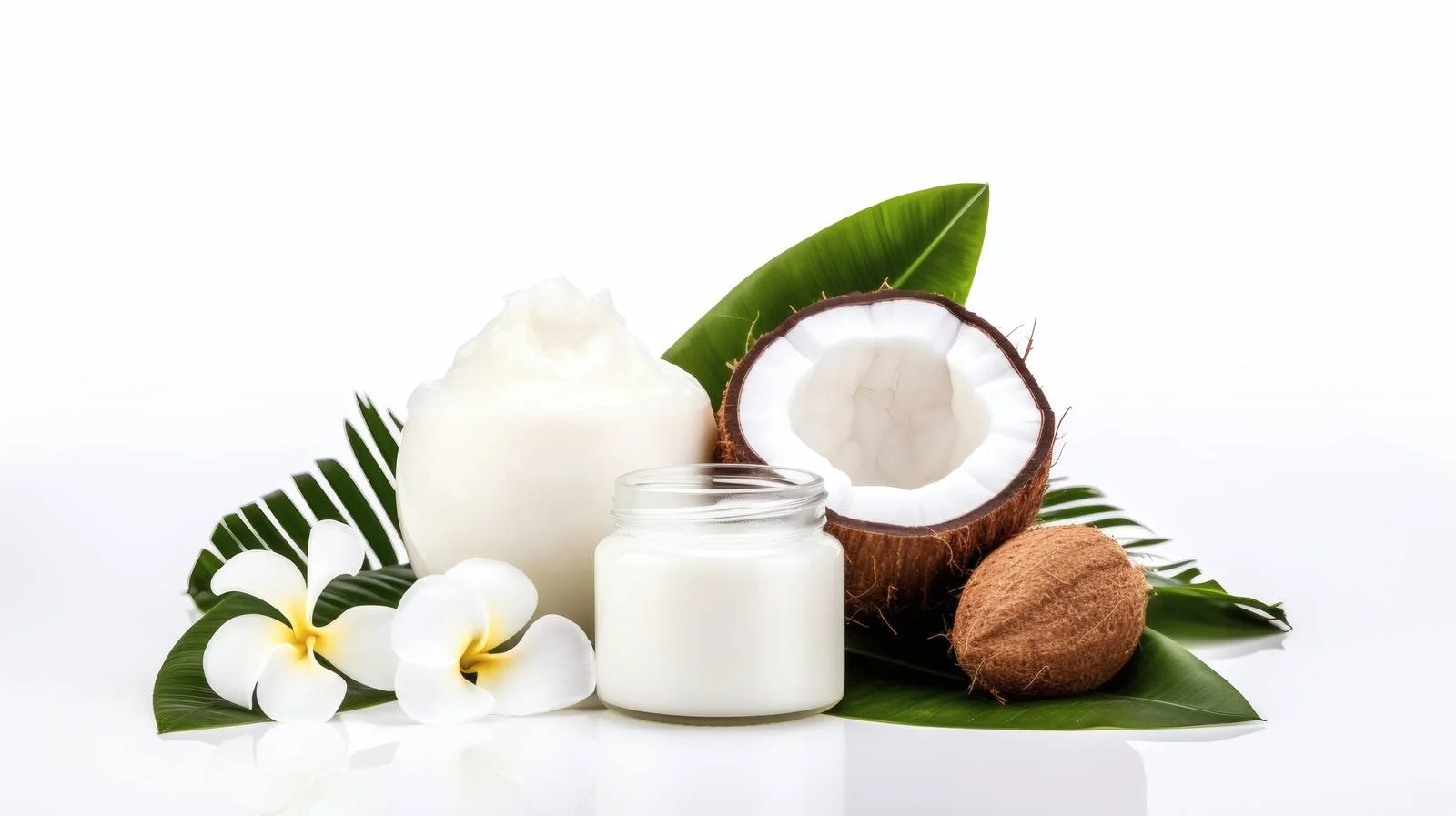 Organic skincare products on white background — free download from Dotvec