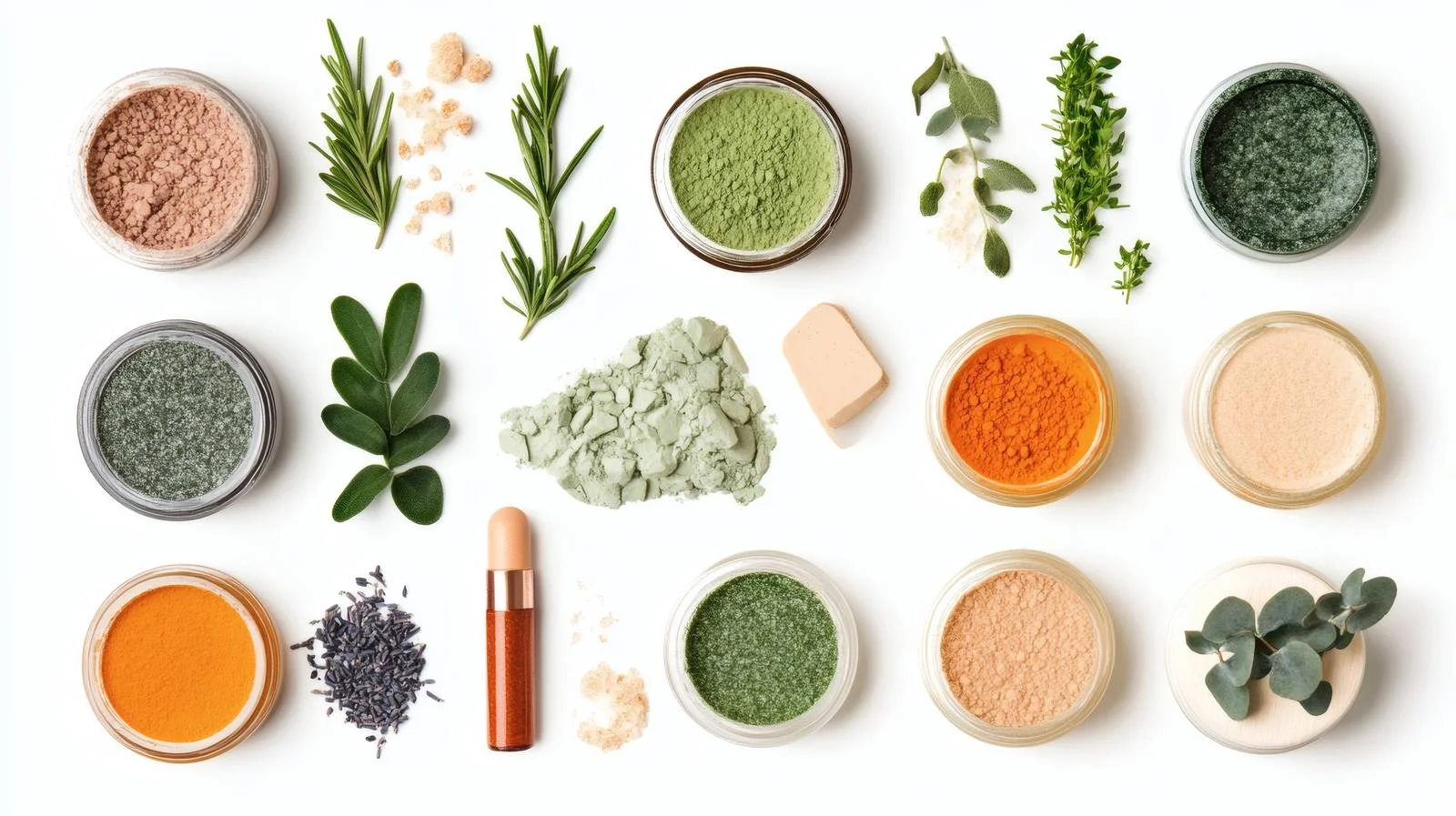Eco-Friendly Natural Cosmetics on White Background — free download from Dotvec
