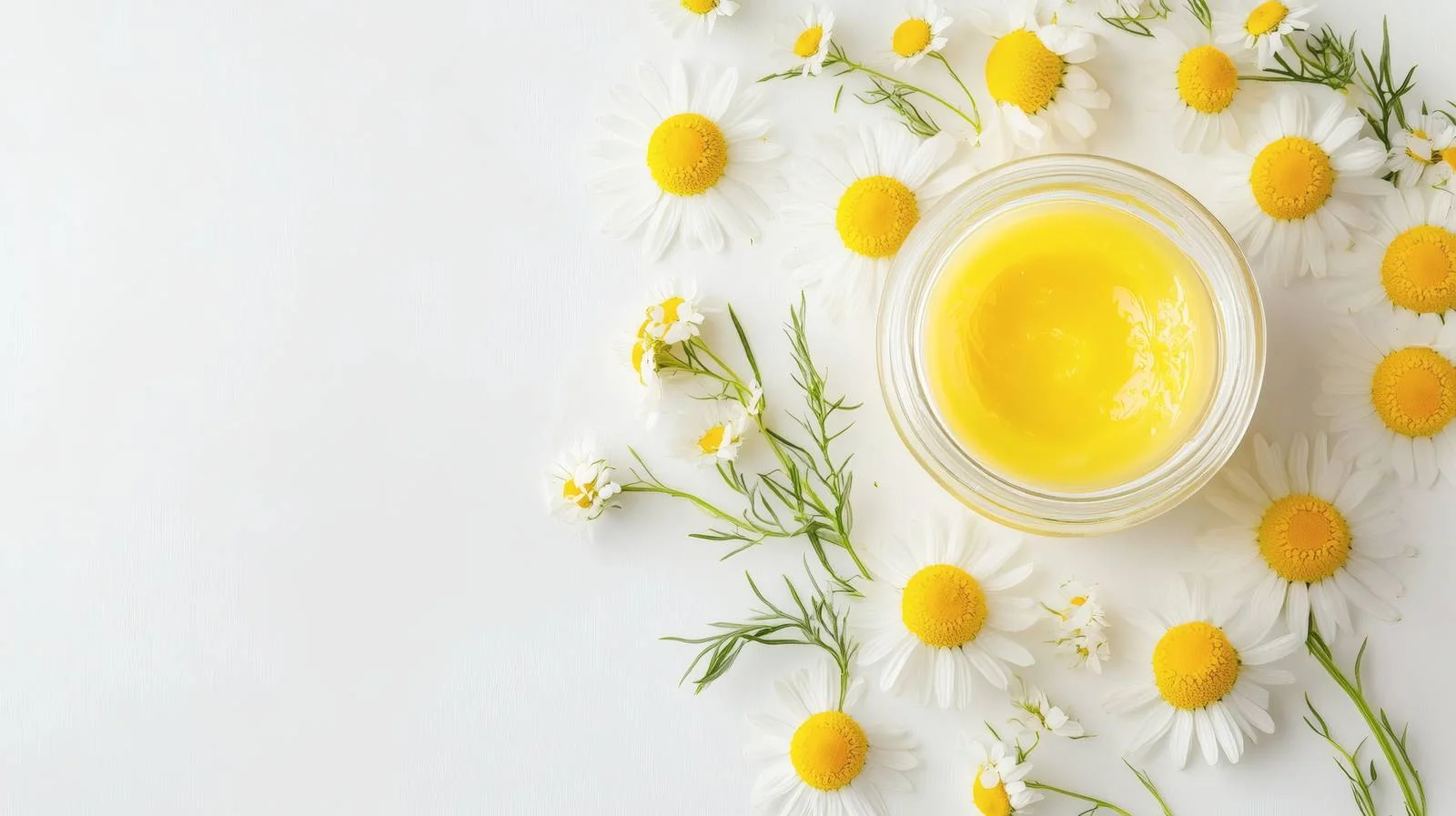 Chamomile-Infused Organic Cosmetics Display — free download from Dotvec