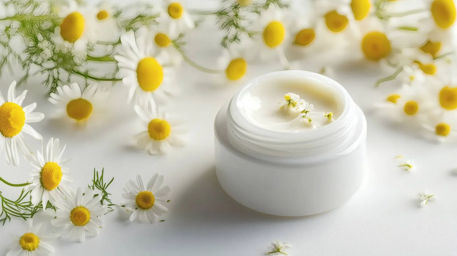 Chamomile-infused natural face cream — free download from Dotvec