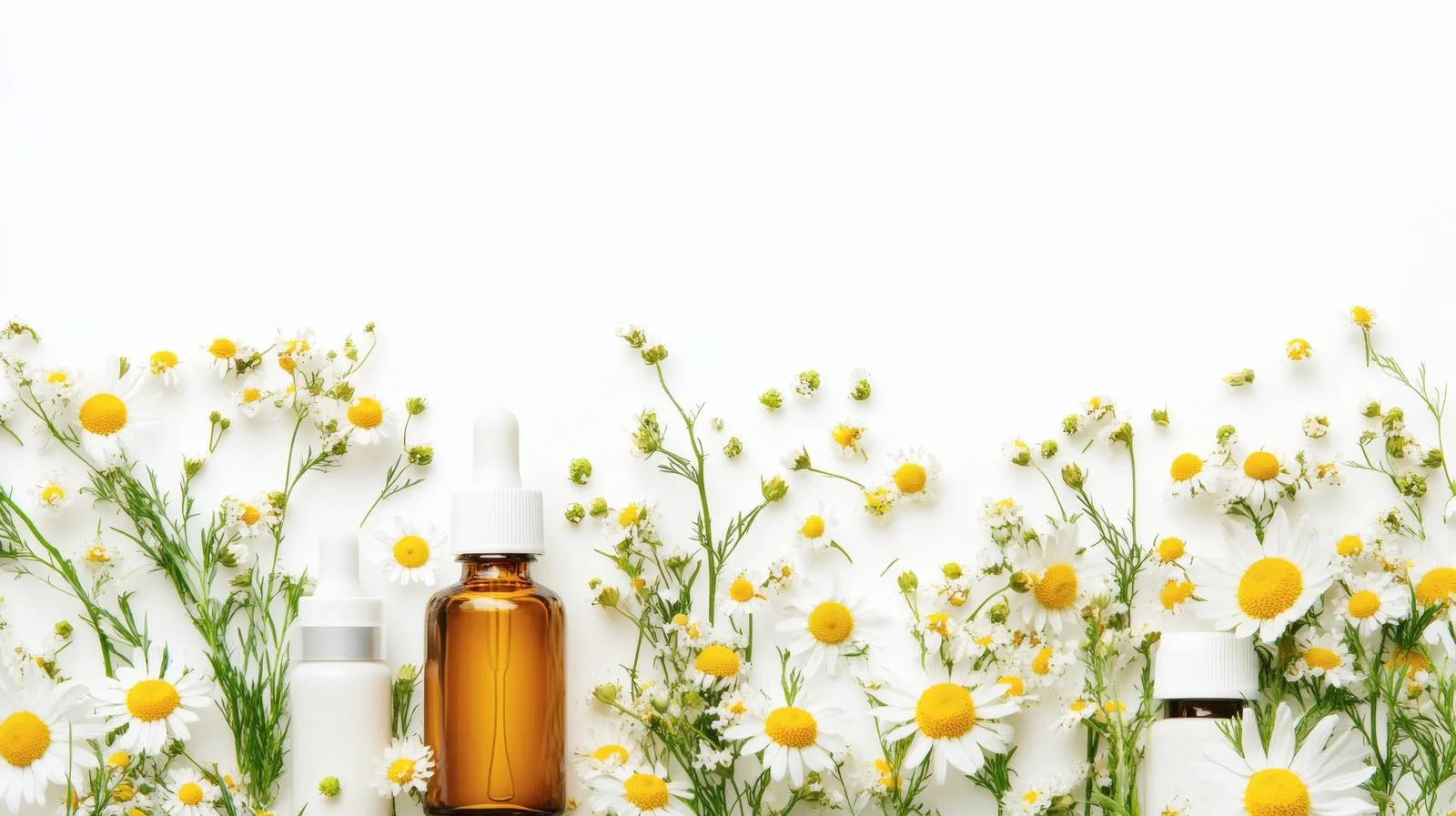 Organic Skincare Products and Chamomile Flowers — free download from Dotvec