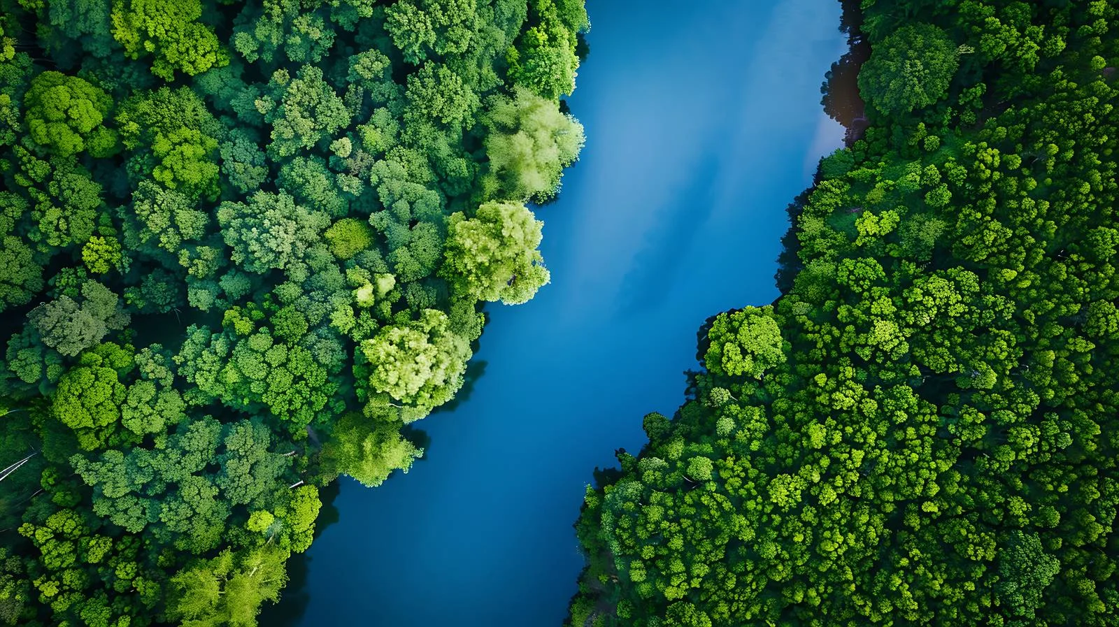 Tranquil River Amid Dense Forest Canopy — free download from Dotvec