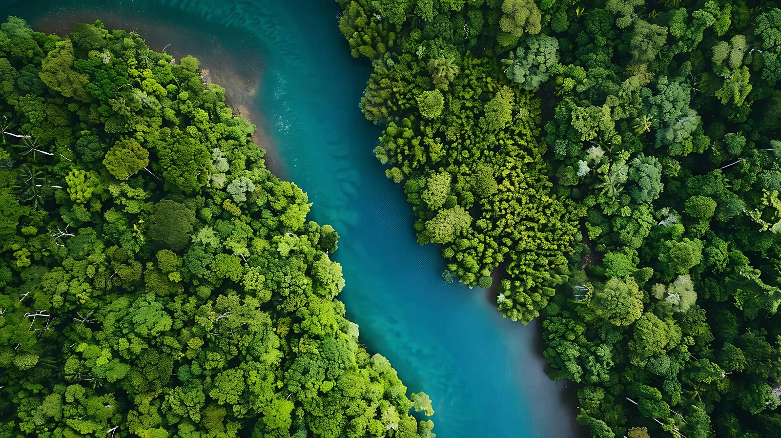 Tranquil River in Forest - Aerial Perspective — free download from Dotvec