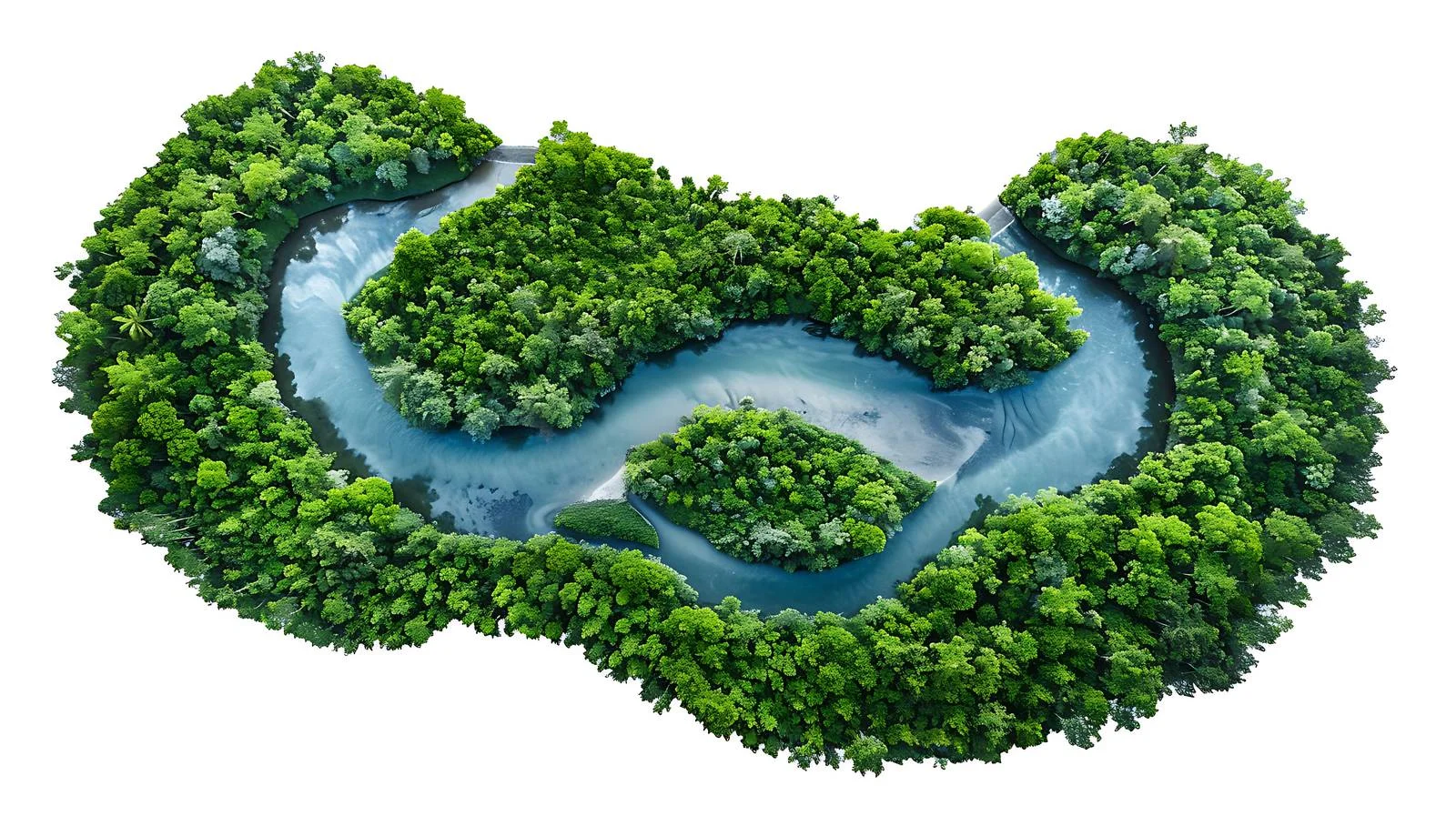 Tranquil River Flowing Through Isolated Forest — free download from Dotvec
