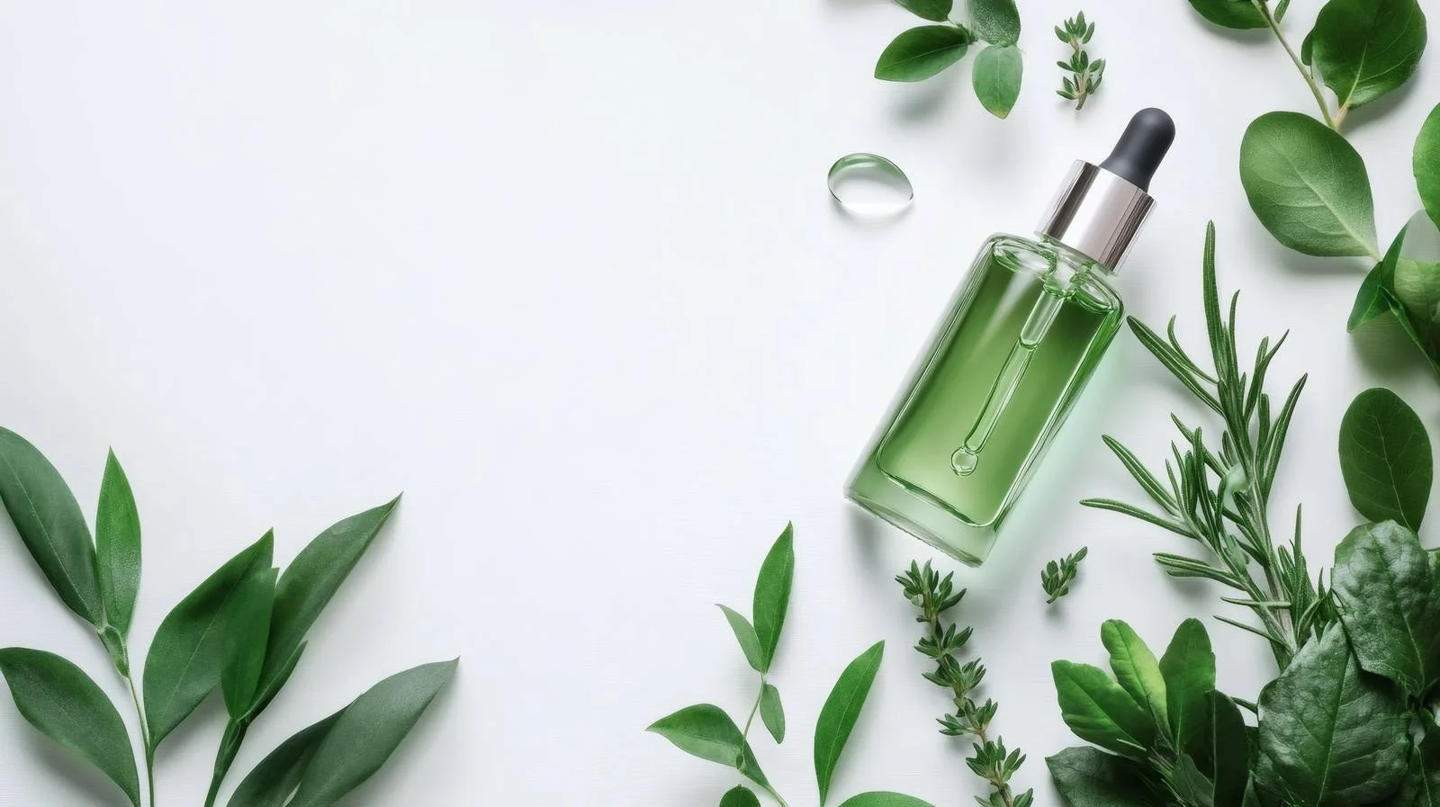 Eco-Friendly Skincare with Fresh Green Foliage — free download from Dotvec