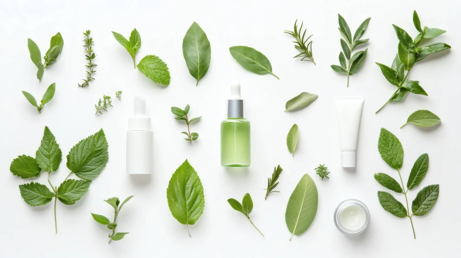 Botanical Skincare with White Background — free download from Dotvec