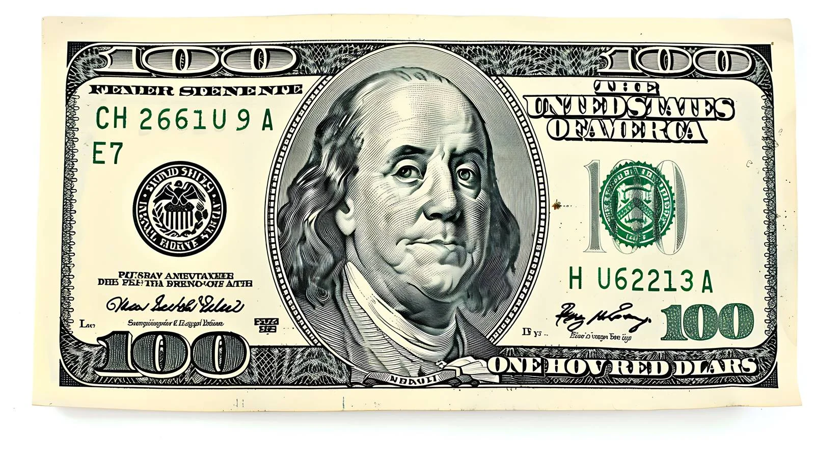 Crisp $100 Bill on White Background — free download from Dotvec