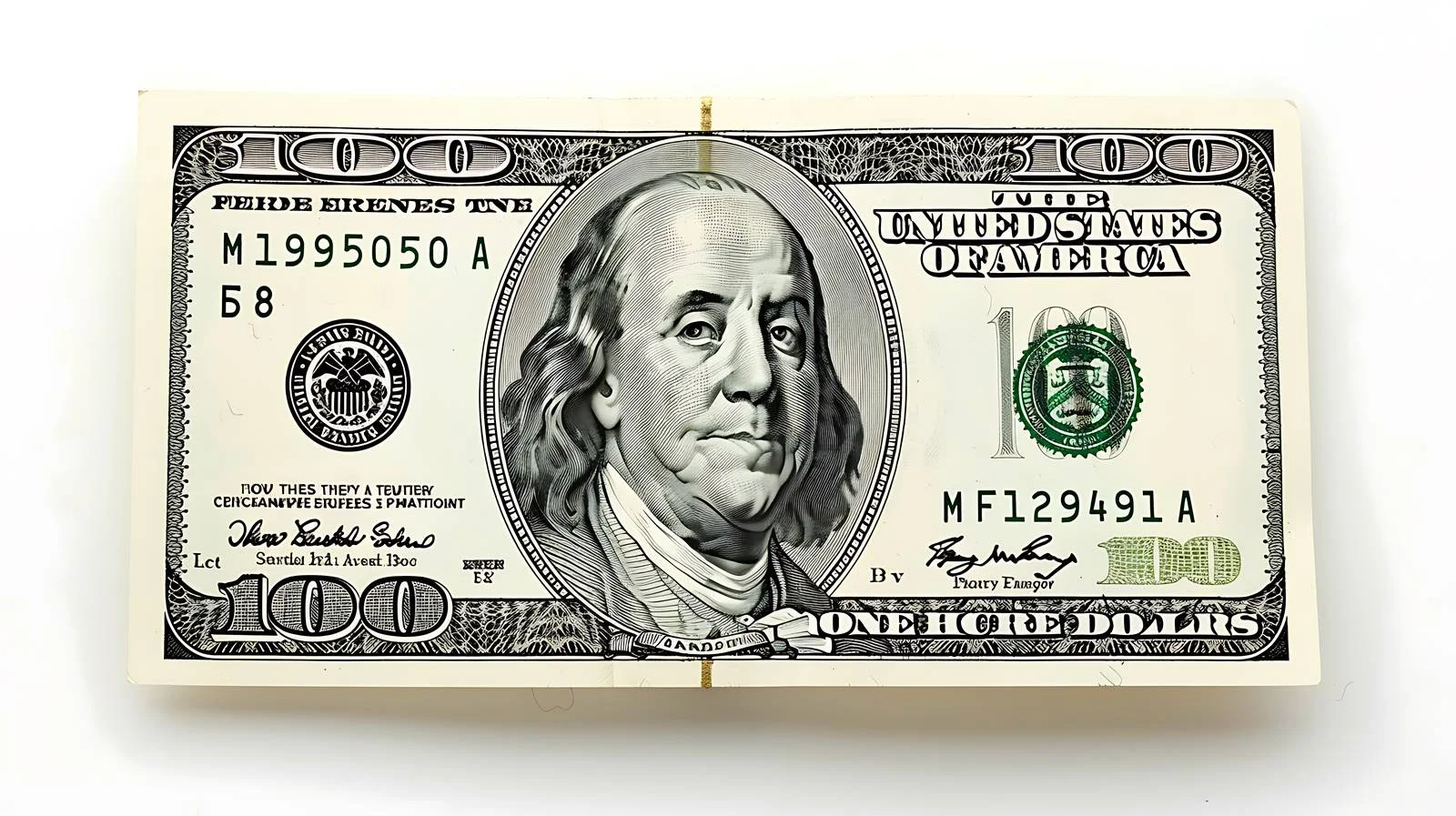 Crisp $100 USD Bill on White Background — free download from Dotvec