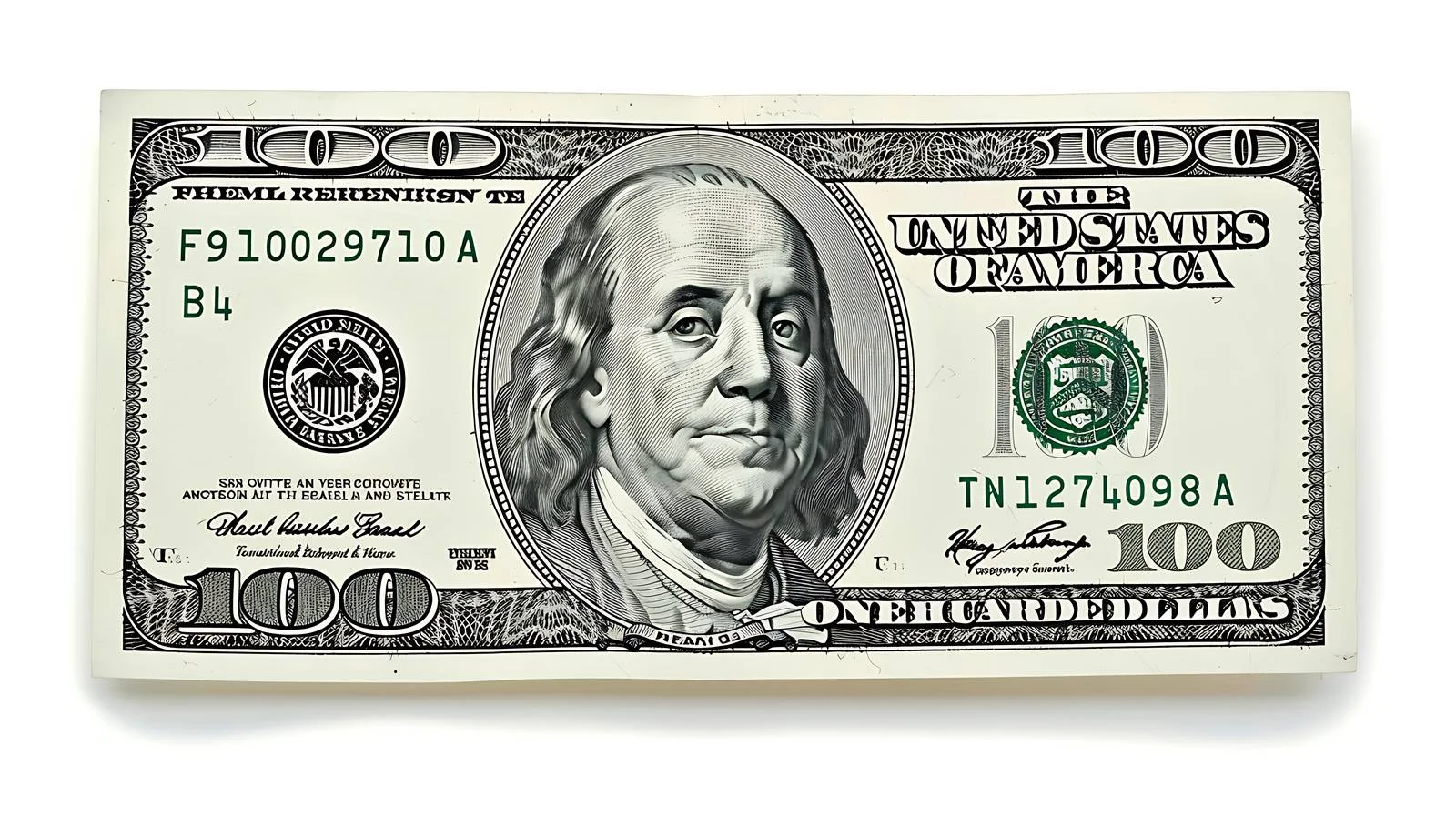 Crisp $100 Bill on White Background — free download from Dotvec