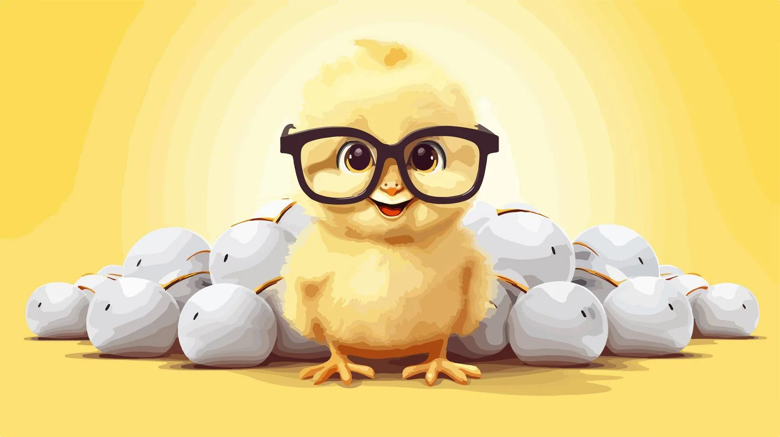 Adorable Chick Hatchling with Glasses — free download from Dotvec