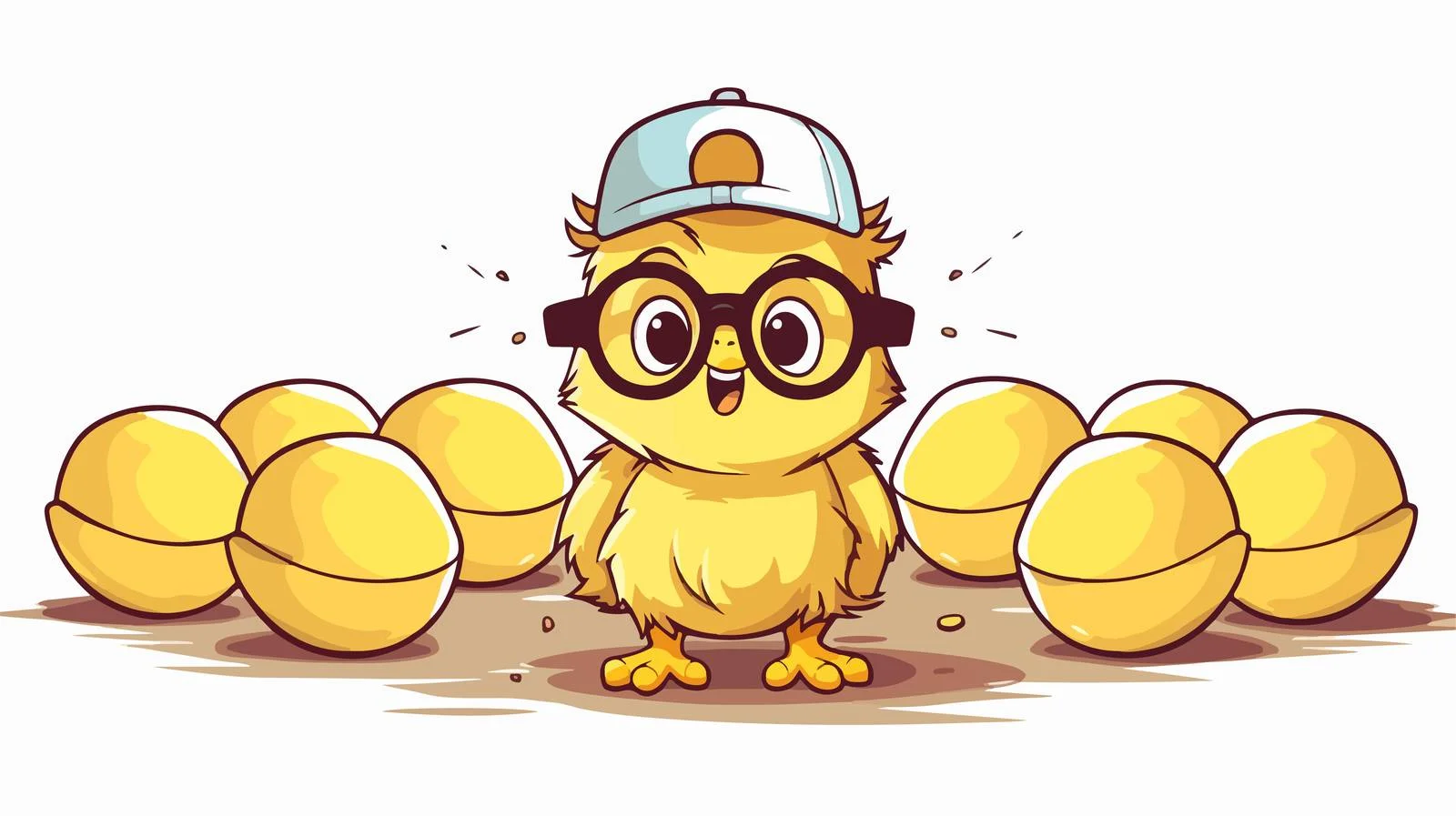 Adorable Chick Hatching with Glasses — free download from Dotvec