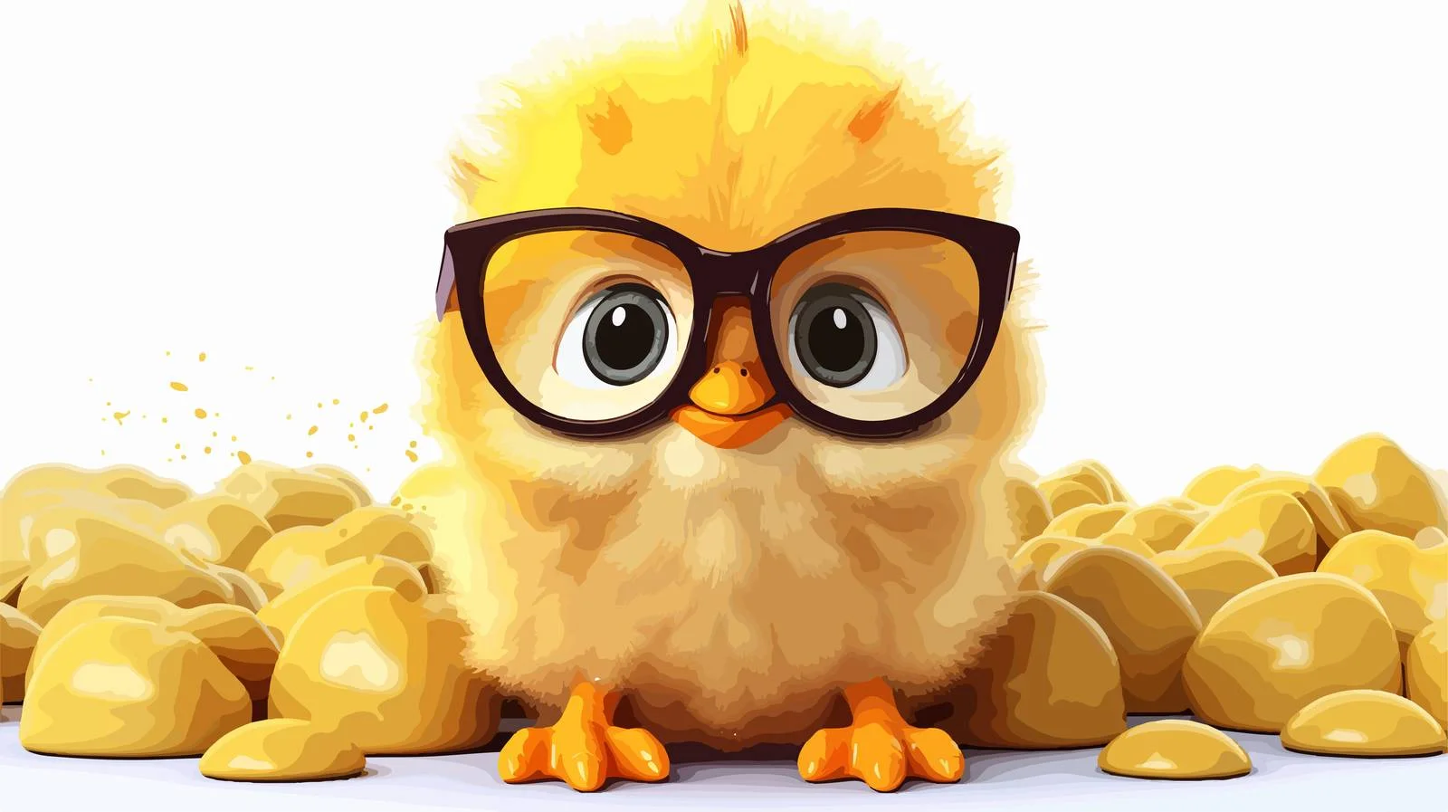 Cute Chick Hatching with Glasses — free download from Dotvec