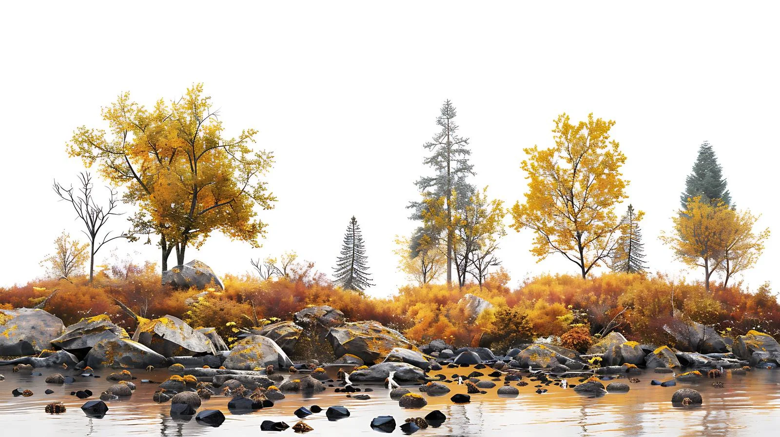 Tranquil Northern Minnesota Lakeshore Dotted Rocks — free download from Dotvec