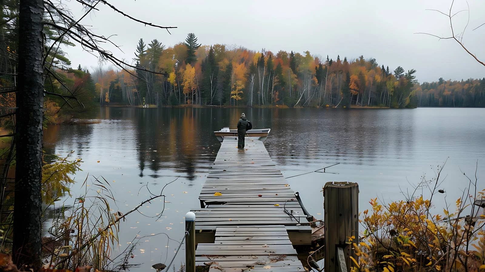 Tranquil Northern Minnesota Lake Dock Fishing – free fishermen image from Dotvec
