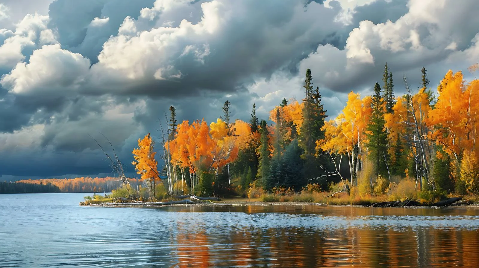 Vibrant Autumn Lakeshore in Northern Minnesota — free download from Dotvec