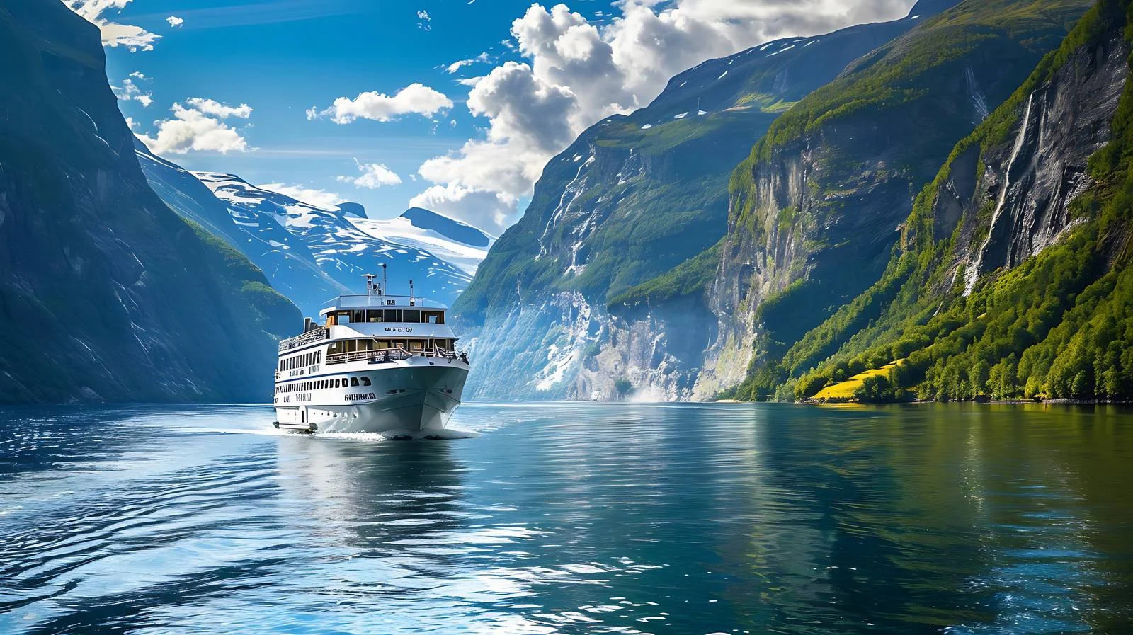 Serene Geiranger Village Amid Norway Fjords — free download from Dotvec