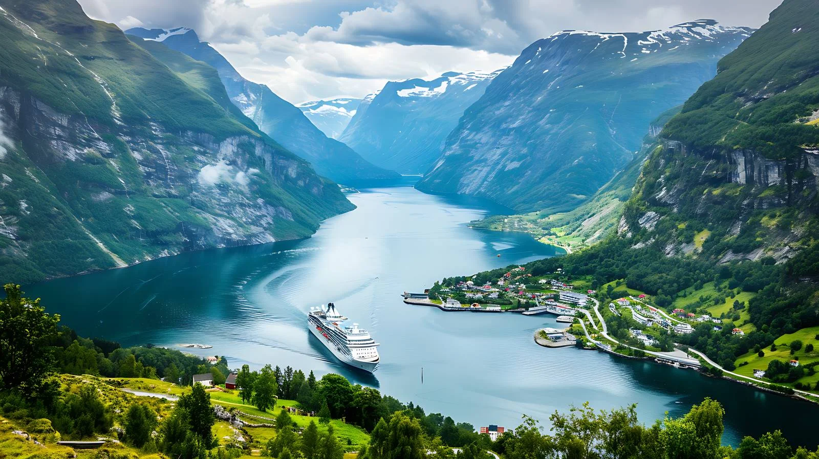 Scenic Geiranger Village by Norway Fjords – free geiranger image from Dotvec
