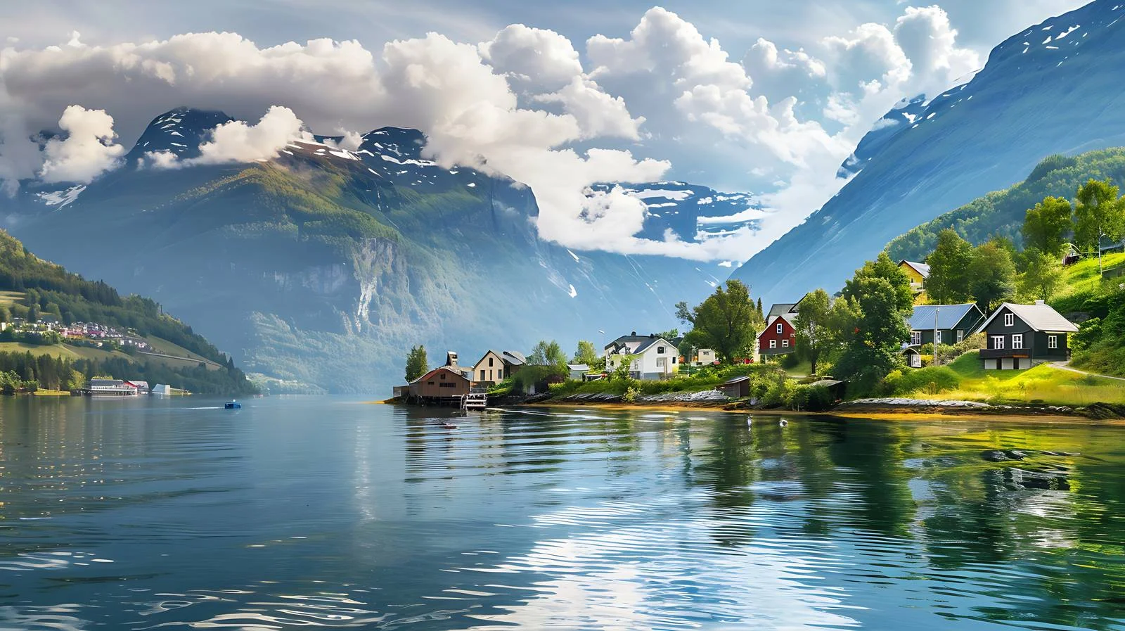 Serene Geiranger Village Overlooking Norway Fjords – free geiranger image from Dotvec