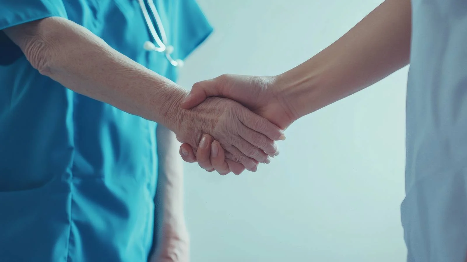 Compassionate Nurse Supporting Senior Woman — free download from Dotvec