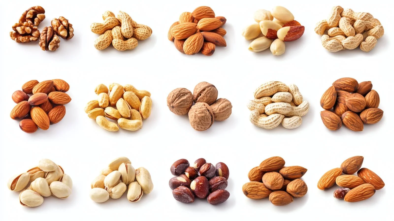 Assorted Nuts on White Background Isolated — free download from Dotvec