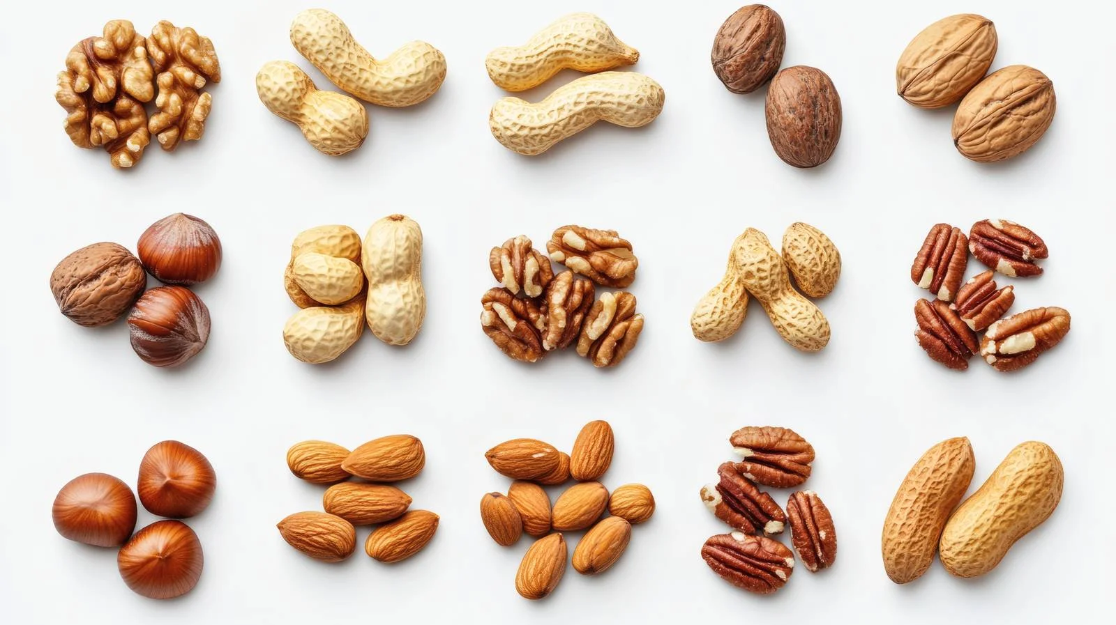 Assorted Nuts on White Background — free download from Dotvec