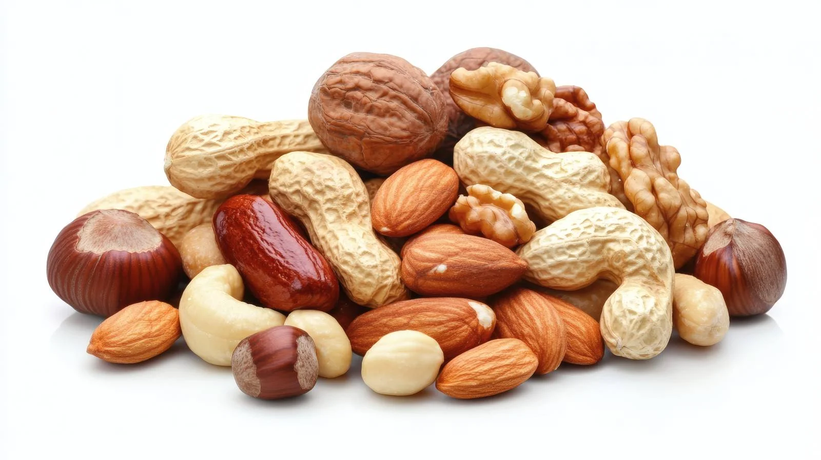 Assorted Nuts on White Background — free download from Dotvec