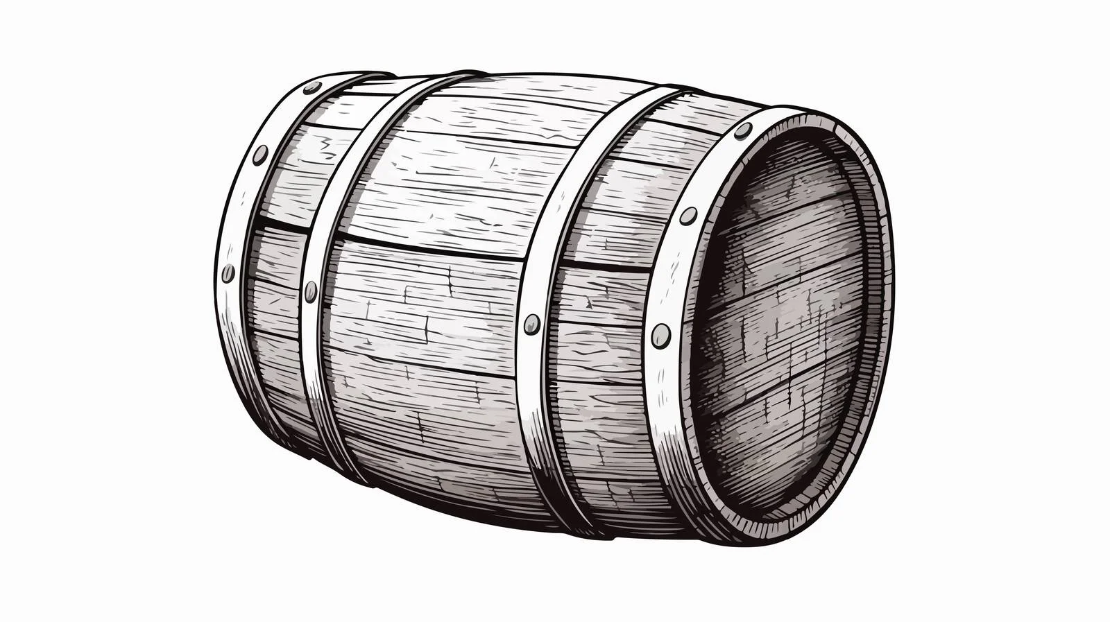 Hand-Drawn Oak Barrel Illustration — free download from Dotvec