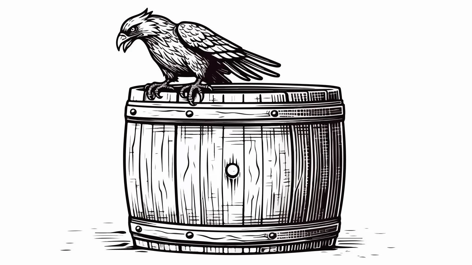 Hand-Drawn Oak Barrel Illustration — free download from Dotvec