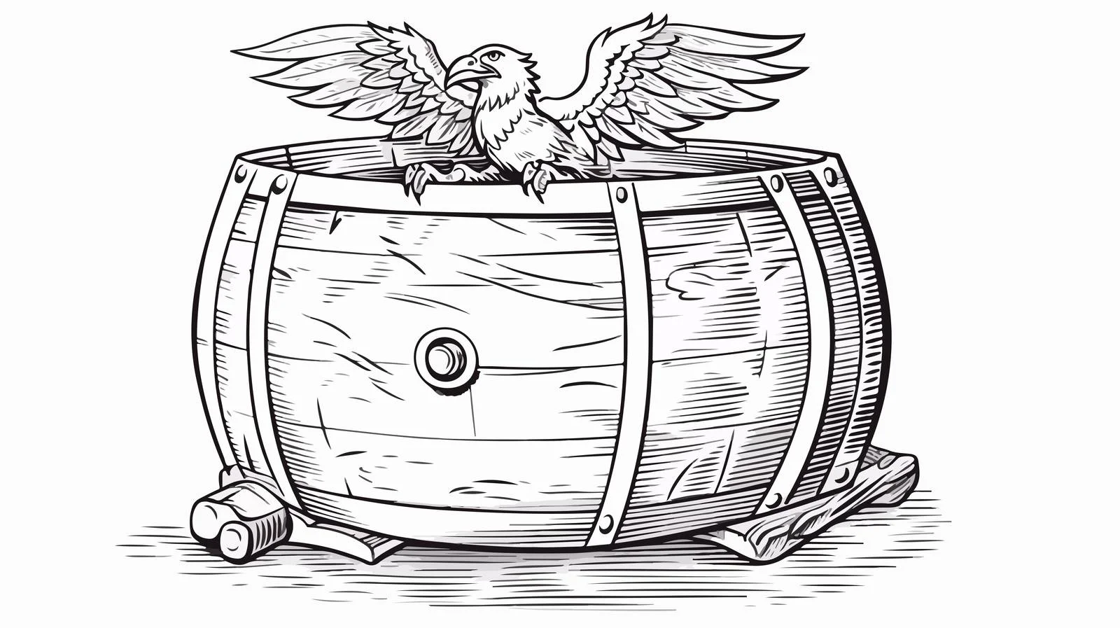 Hand-Drawn Oak Barrel Ink Illustration — free download from Dotvec