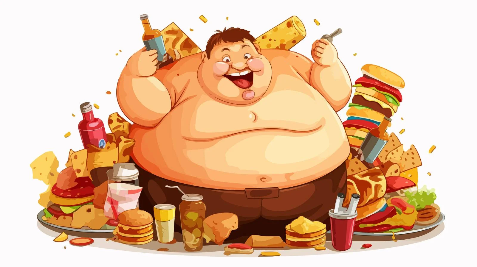 Unhealthy Eating Habits Illustration — free download from Dotvec