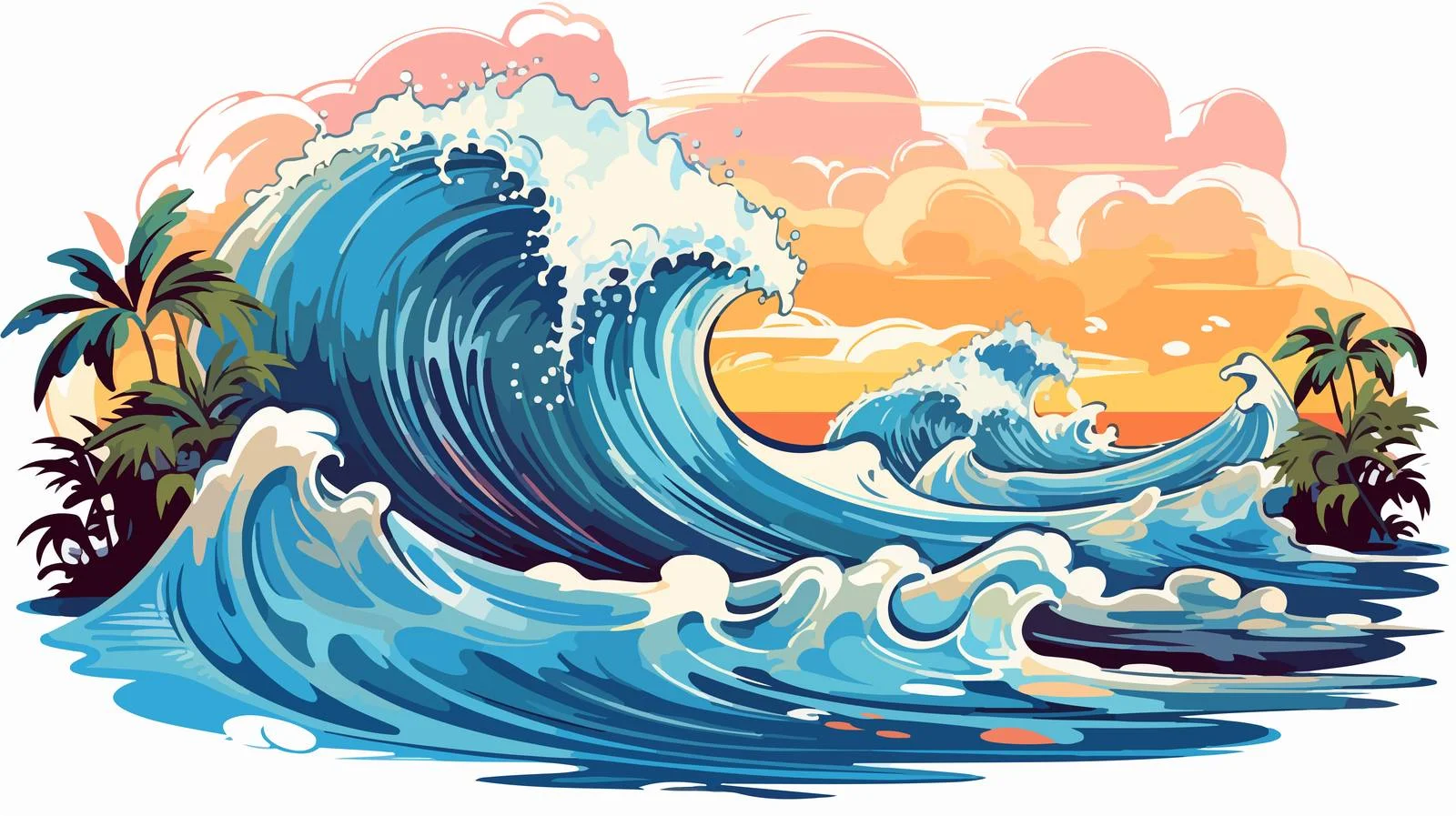 Summer Ocean Waves Inspiration — free download from Dotvec