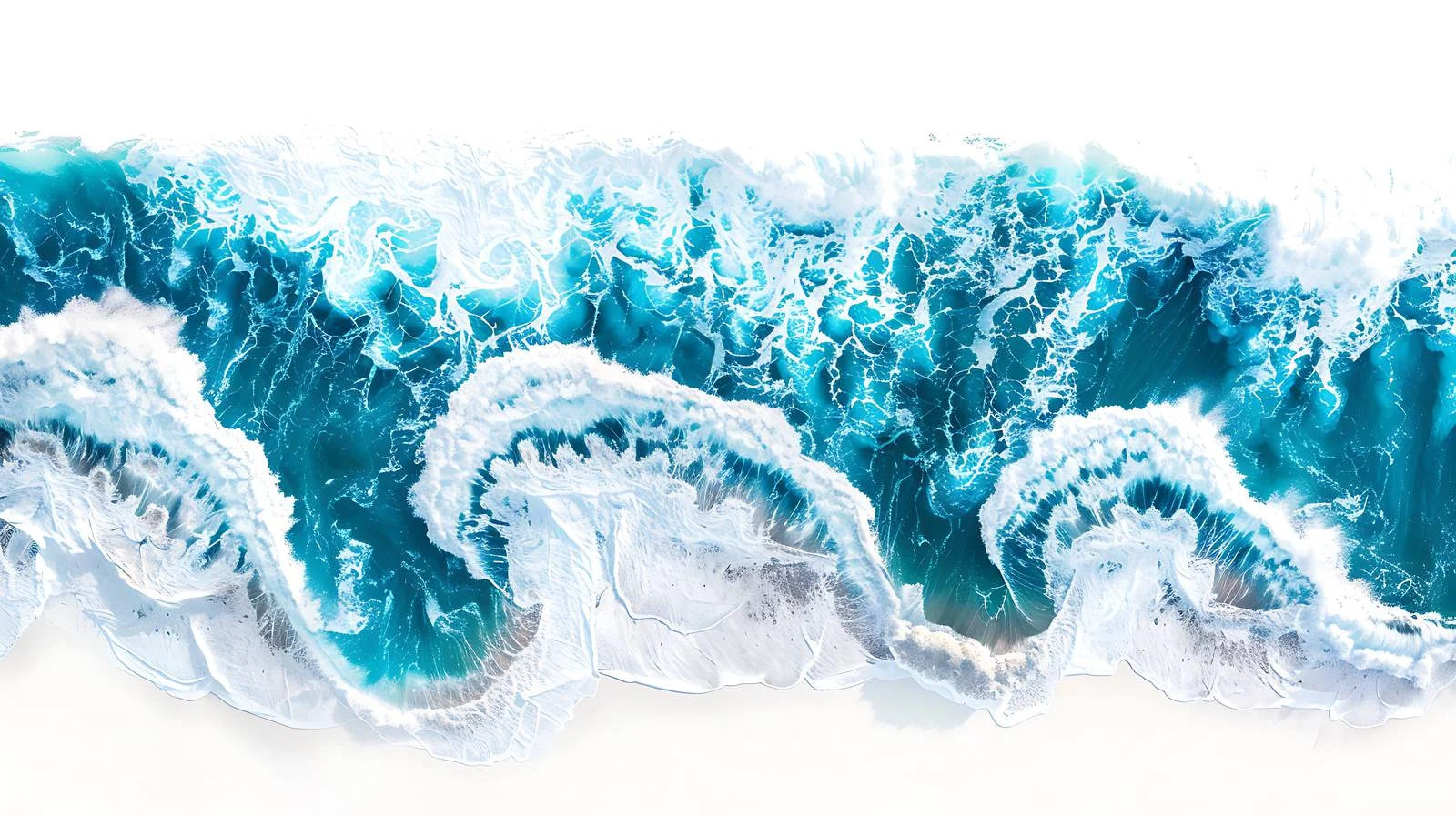 Aerial View of Ocean Waves Isolated on White Background — free download from Dotvec