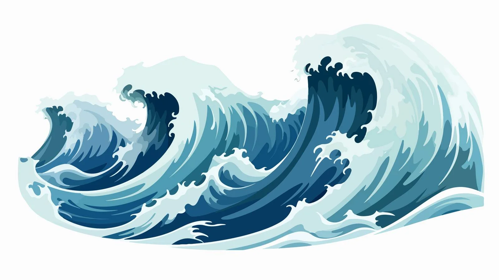 Simple Cartoon Ocean Waves Vector Illustration — free download from Dotvec