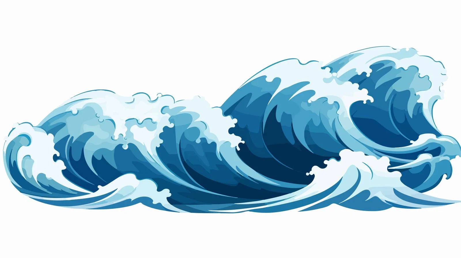 Simple Cartoon Ocean Waves Vector Illustration — free download from Dotvec