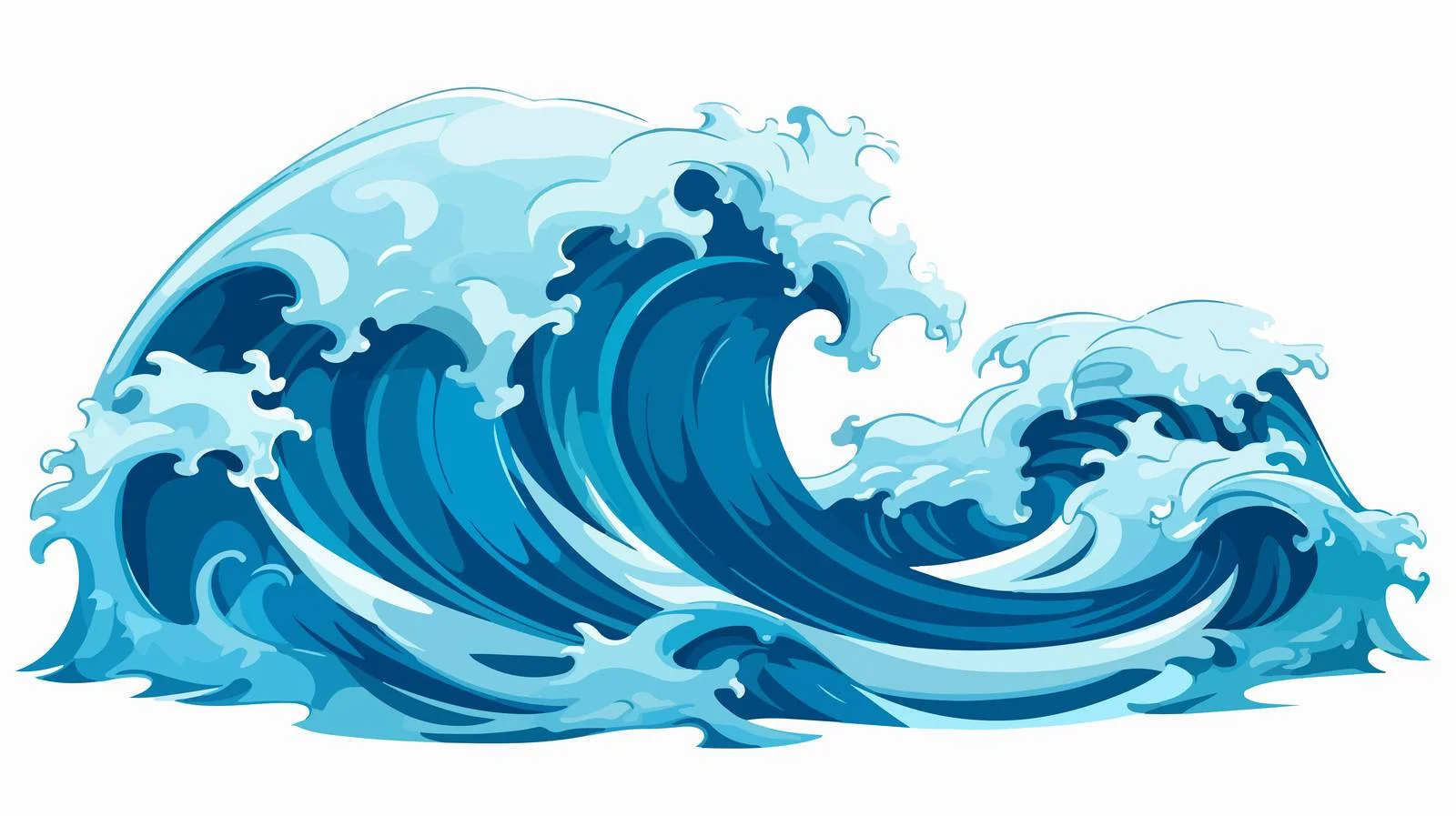 Simple Cartoon Style Ocean Waves Vector — free download from Dotvec