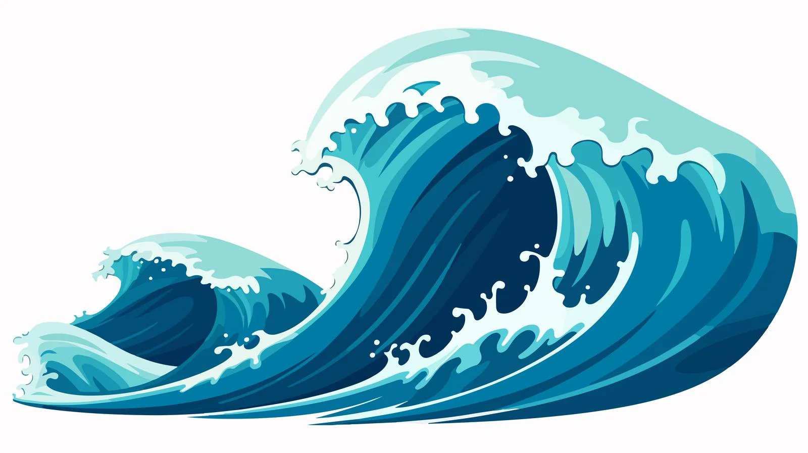Simple Cartoon Ocean Waves Vector Illustration — free download from Dotvec