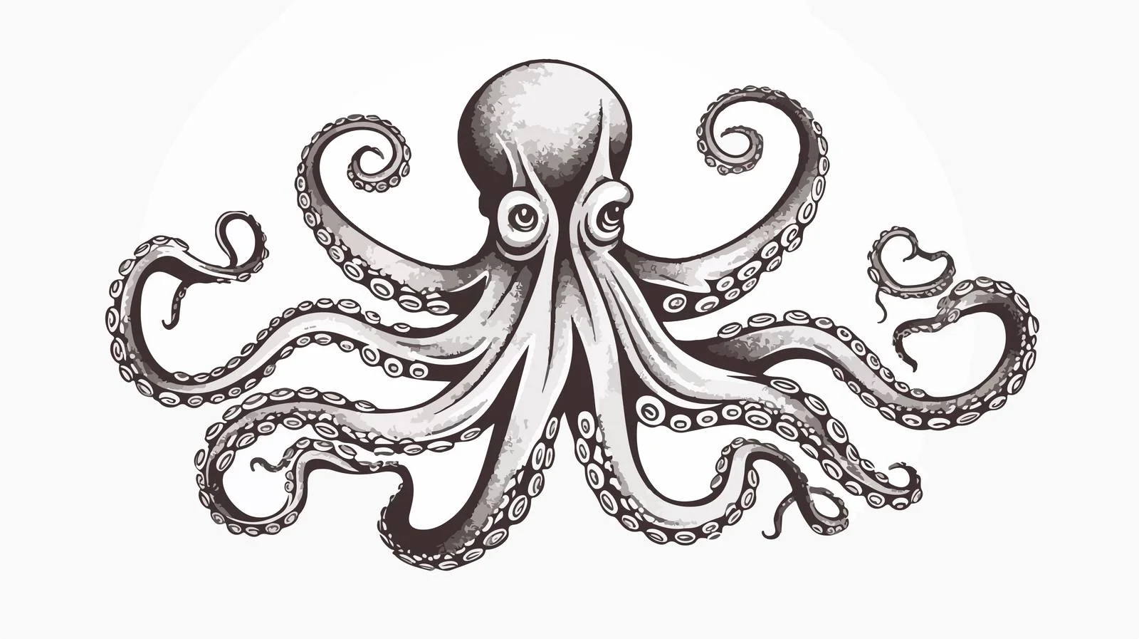 Vintage Octopus Vector Art on White — free download from Dotvec