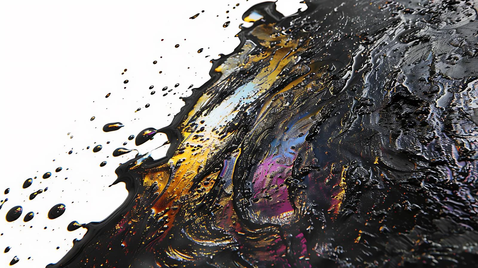 Vibrant Gasoline Stains on Asphalt Pavement — free download from Dotvec