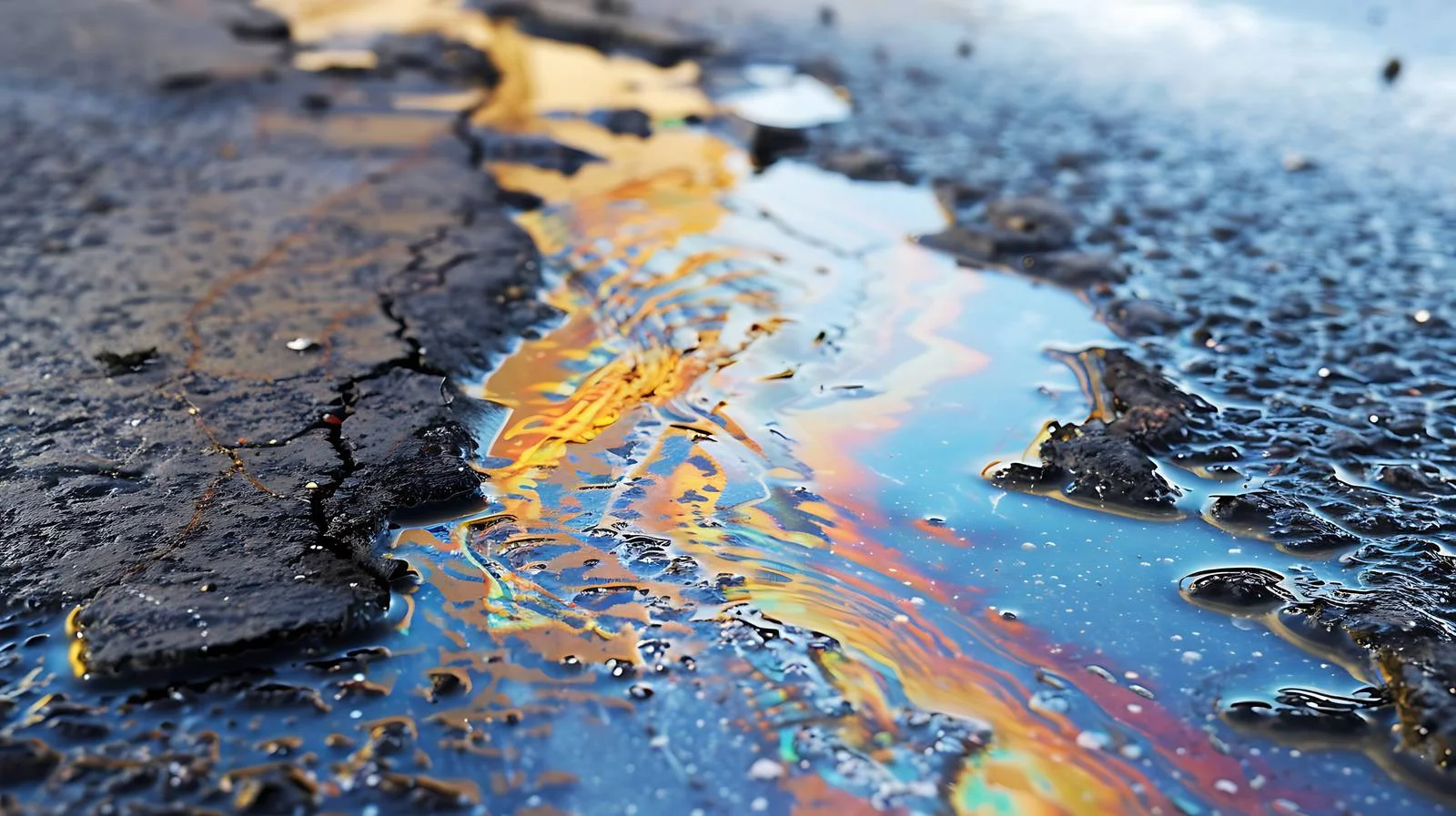 Environmental hazard: Asphalt road oil contamination spreads — free download from Dotvec