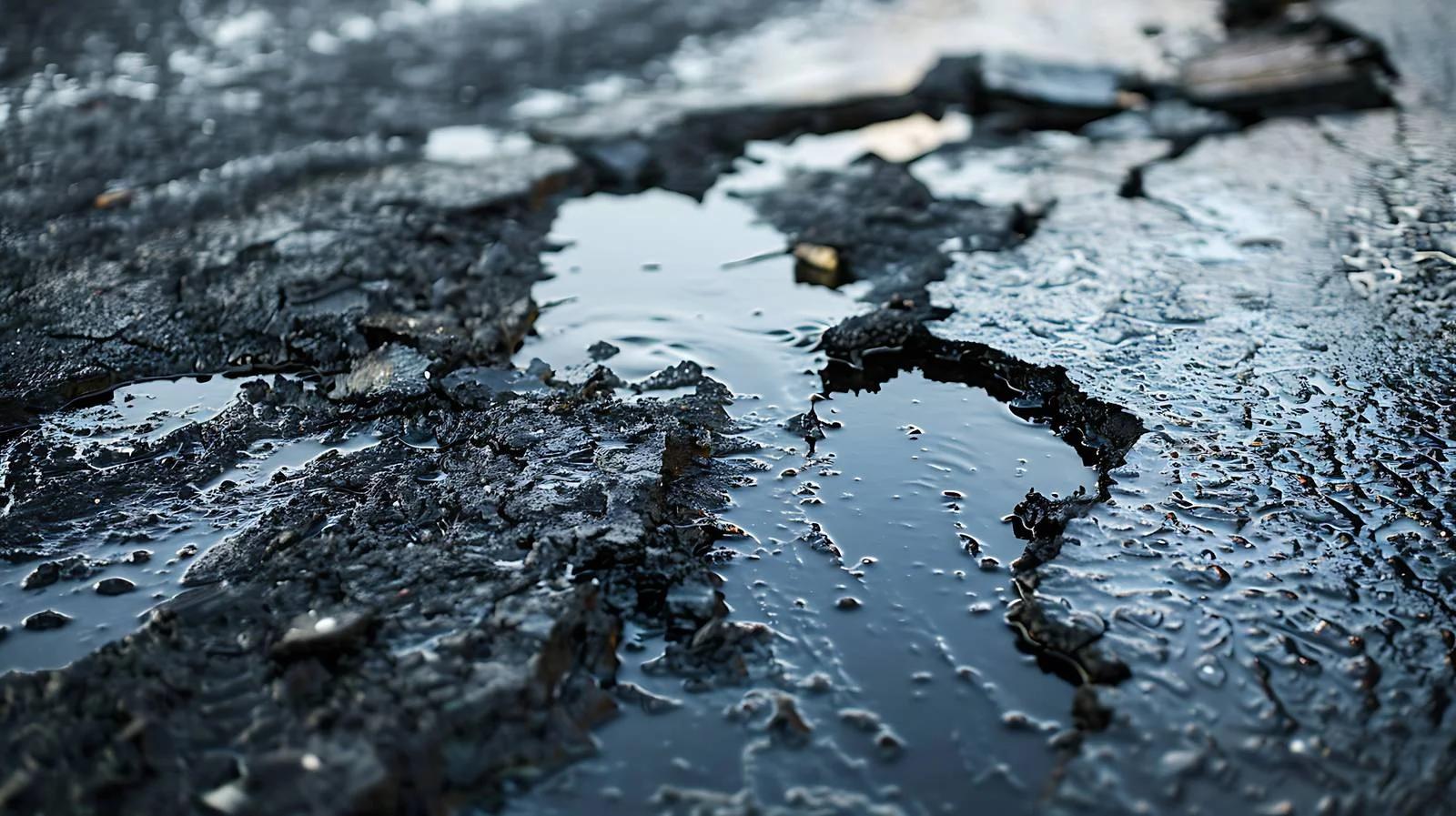 Damaged asphalt road from oil spillage — free download from Dotvec