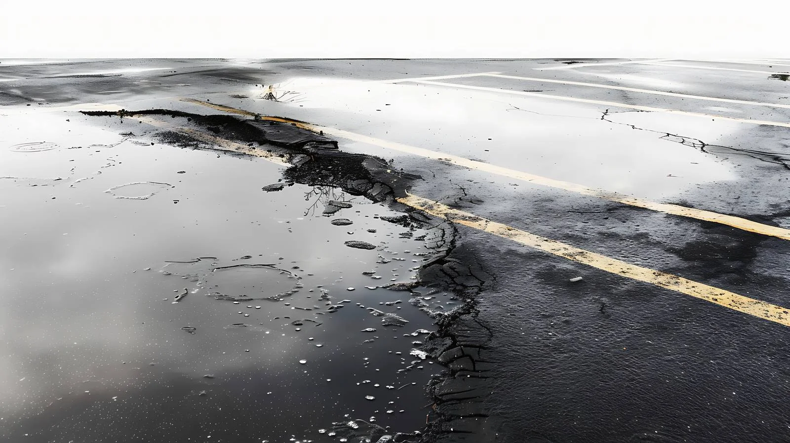 Spilled oil on damp parking lot – free damp image from Dotvec
